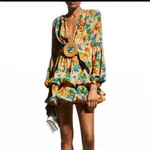 Bronx & Banco Floral Tiered Mini Dress Tropical Butterfly Size M